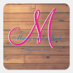 Landelijke Rustieke Ranch Schuur Muur 3D Monogram Vierkante Sticker