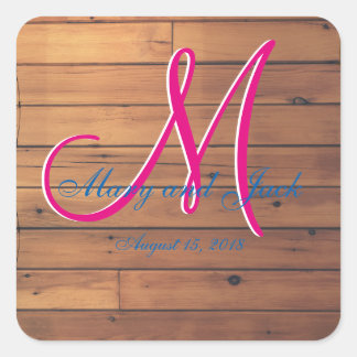 Landelijke Rustieke Ranch Schuur Muur 3D Monogram Vierkante Sticker