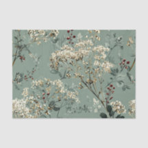Landelijke saliegroene, gedurfde vintage bloemen