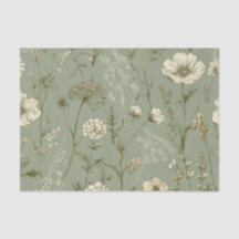 Landelijke saliegroene, gedurfde vintage bloemen