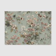 Landelijke saliegroene, gedurfde vintage bloemen