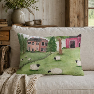 Landelijke schapen in de weide kussen