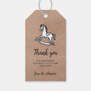 Landelijke Schommelpaard Baby Shower Bedankt Cadeaulabel