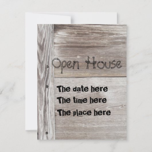 Landelijke schuur houten open huis voor afstuderen kaart (Achterkant)