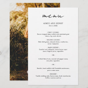 Landelijke Script Foto Moderne Trouwmenu