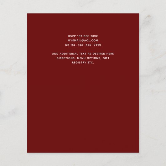 Landelijke soennitische soonbloemen Burgundy Rozen Flyer (Achterkant)