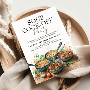 Landelijke soep kookwedstrijd potluck feest kaart
