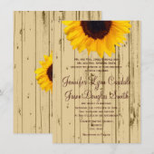 Landelijke soonbloem - Rustic Wedding - uitnodigin Kaart (Voorkant / Achterkant)