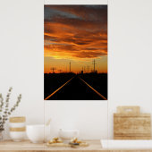 Landelijke spoorweg Sunset Poster (Keuken)