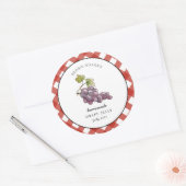 Landelijke stijl Druivenjam Potlabel Ronde Sticker (Envelop)