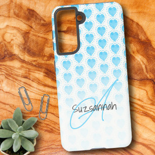 Landelijke Stip Malibu Blauwe Hart Patroon Samsung Galaxy Hoesje