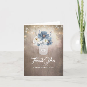 Landelijke Stof Blauw Bloemstuk Bruiloft Bedankt