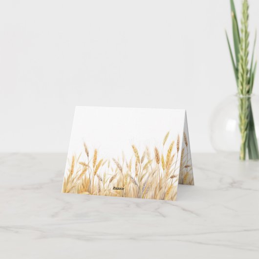 Landelijke tarwebruiloft in de stijl van het platt bedankkaart (Achterkant)