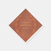 Landelijke Terracotta Bladeren Diagonaal Design Tr Servet (Hoek)