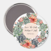 Landelijke Terracotta en Zilver Salie Kransmagneet Magneet (Voorkant / Achterkant)