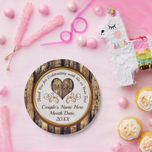 Landelijke thema bruiloft rustieke bruiloft papier papieren bordje (Feest)