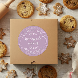 Landelijke Thuisgemaakte Koekjes Lavendel Ronde Sticker