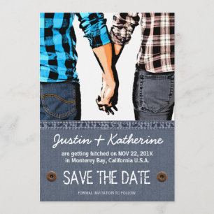 Landelijke Trouwdag Save The Date Paar Houden Elka Kaart