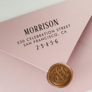 Landelijke typografie Aangepaste naam & retouradre Rubberstempel