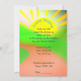 Landelijke uitnodiging voor trouwfeest met bruid k