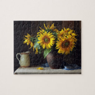 Landelijke vaas zonnebloemen Bloemen Legpuzzel