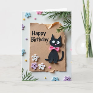 Landelijke verjaardagskaart voor katten kaart