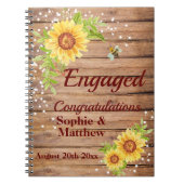 Landelijke Verloving Gefeliciteerd Zonnebloem Gast Notitieboek (Voorkant)
