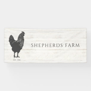 Landelijke Vintage Haan Boerderijlogo Spandoek