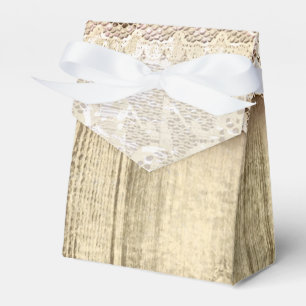 Landelijke vintage kant houten cadeau doos bedankdoosjes