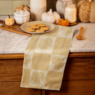 Landelijke vintage vergulde witte kalkoenen met di theedoek