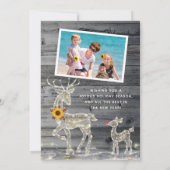 Landelijke Vintage Zonnebloem Familie Fotocollage Feestdagenkaart (Achterkant)