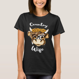 Landelijke vrouw voor boerin of koe-vrouw van een  t-shirt
