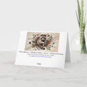 Landelijke Wasbeer Denneappels Hulstbessen Eikels  Feestdagen Kaart (Achterkant)