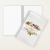 Landelijke Waterverf Rozen Boeket Monogram Notitieboek (Binnen)