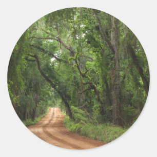 Landelijke Weg Achtergrond Ronde Sticker