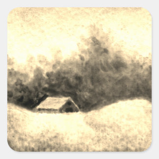 Landelijke wegen, landschap en natuur vierkante sticker