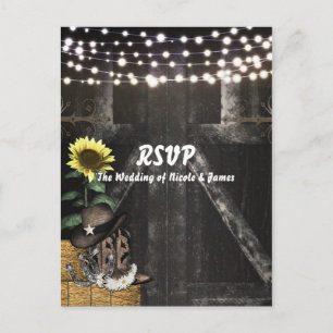 Landelijke Western boerenhoeve trouw RSVP kaart