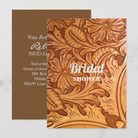 landelijke western country cowboy bewerkt leer kaart (Voorkant / Achterkant)