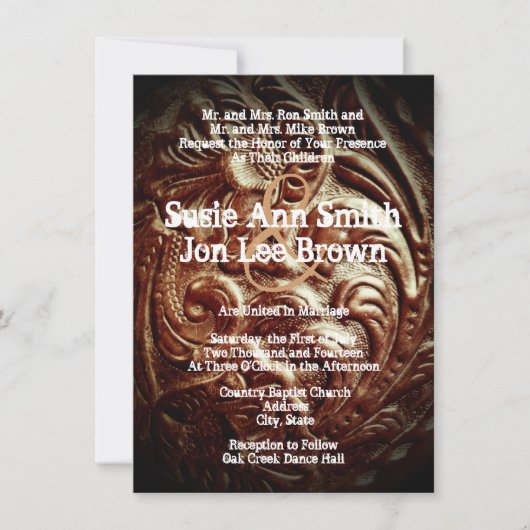 Landelijke Westerne Cowboy Wedding Invitations Kaart (Voorkant)