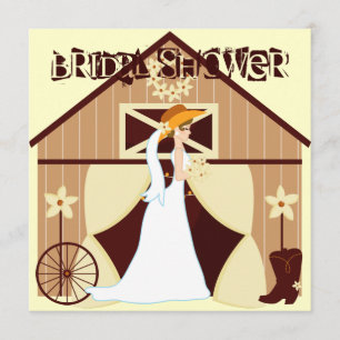 Landelijke Westerne Cowgirl Bridal Shower-uitnodig Kaart