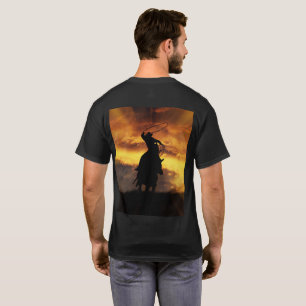 Landelijke Westerne ringende cowboy en paardenzons T-shirt