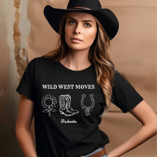 Landelijke Wild West Moves Witte Tekst Tri-Blend Shirt