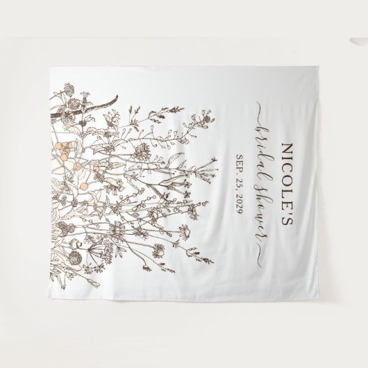 Landelijke wilde bloemen bruids douche achterwand wandkleed (Voorkant (horizontaal))