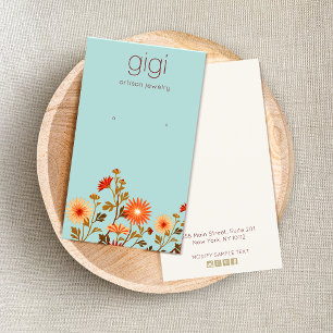  landelijke wilde bloemen, Floral Earring Display Visitekaartje