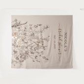 Landelijke wilde bloemen herfst bruidsdouche achte wandkleed (Voorkant (horizontaal))