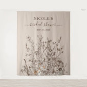 Landelijke wilde bloemen herfst bruidsdouche achte wandkleed (Voorkant)