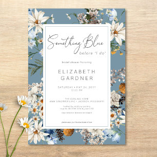 Landelijke Wilde Bloemen Iets Blues Bruidsdiner Kaart