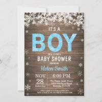 Landelijke winter sneeuwman jongen babyshower uitn