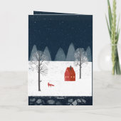 Landelijke Winterwonderland met Wilde Dieren Feestdagen Kaart (Achterkant)