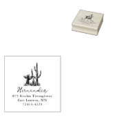 Landelijke Woestijn Cacti Script Retouradres Rubberstempel (Gestempeld)